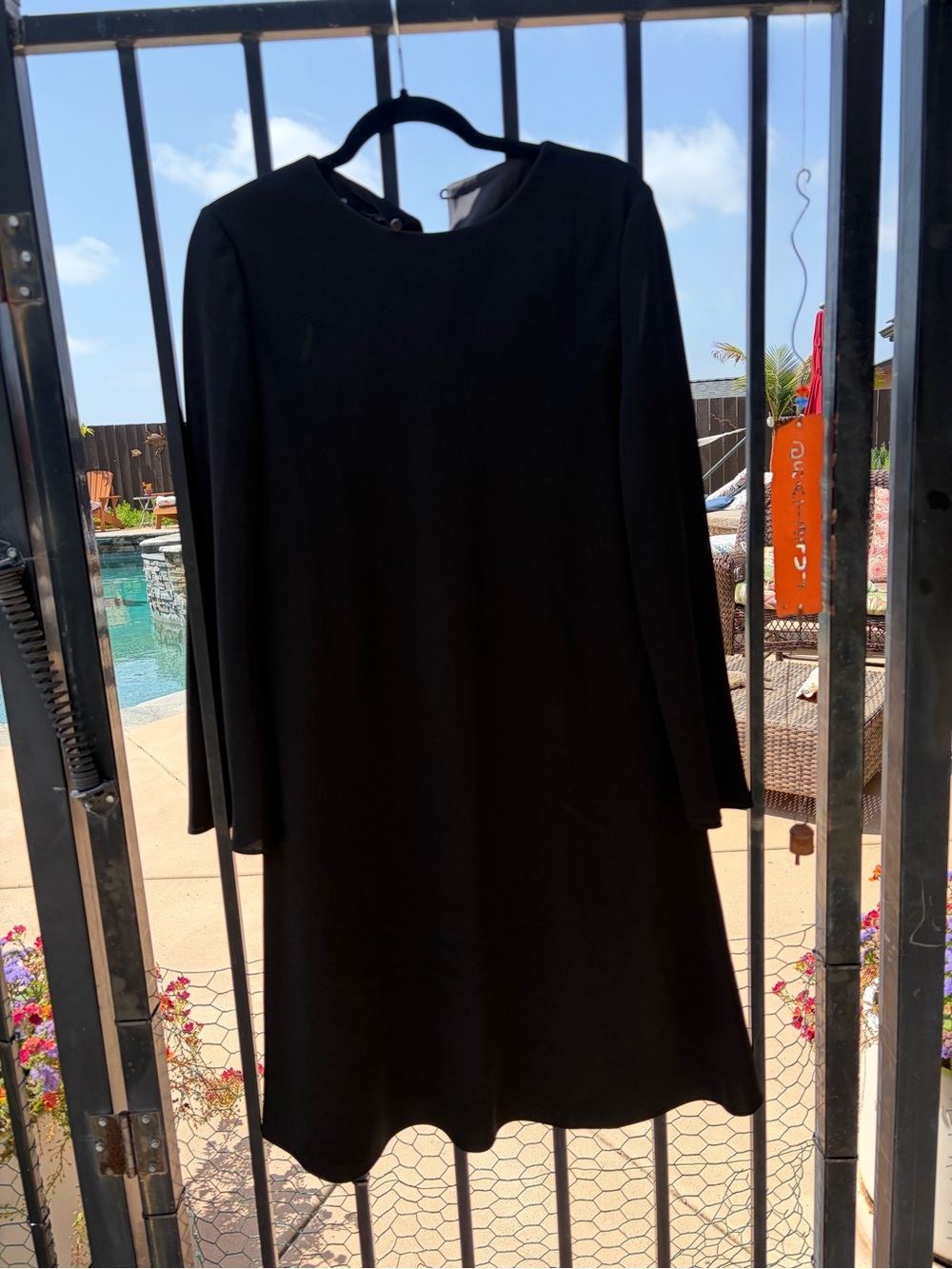 Lafayette 148 Classic Black Women's A-Line Long Sleeve Dress